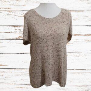 PUREJILL light tan reddish tweed knit sleeveless vest Medium